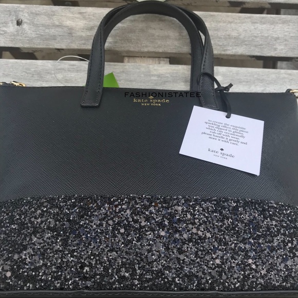 Kate spade Ina black glitter satchel card holder - Picture 6 of 8